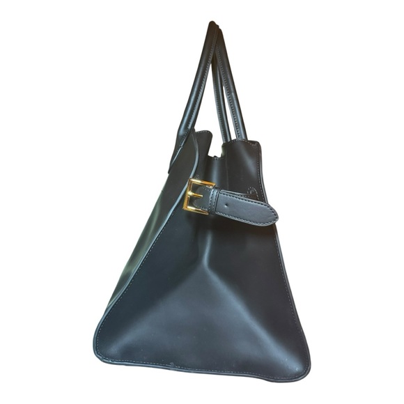 SANTAELLA Black Leather Valentina Tote Bag NWT - Picture 7 of 16